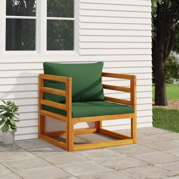 Acacia Wood Garden Chair with Lush Green Cushions Afterpay Zippay