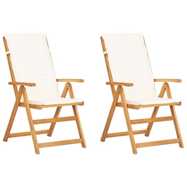 Reclining Garden Chairs 2 pcs Brown Solid Acacia Wood