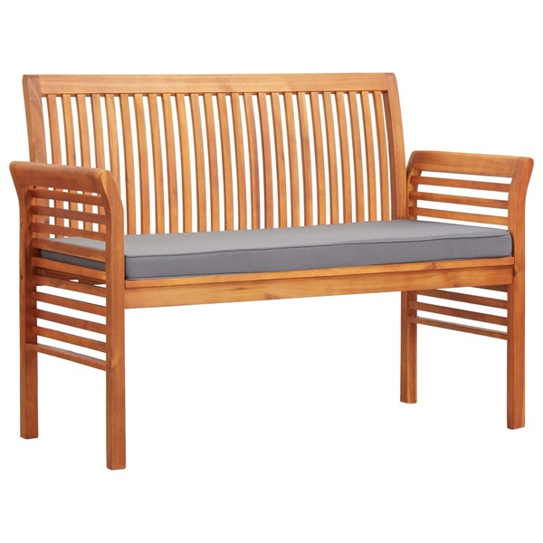 2-Seater Garden Bench with Cushion 120 cm Solid Acacia Wood