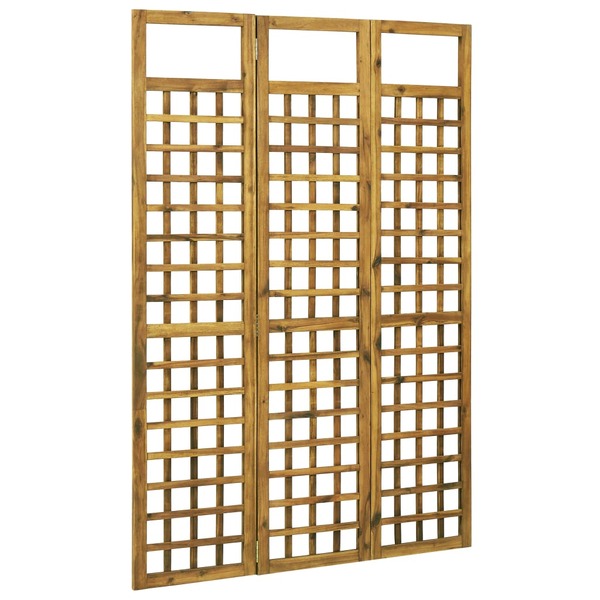 3-Panel Room Divider/Trellis Solid Acacia Wood 120x170 cm