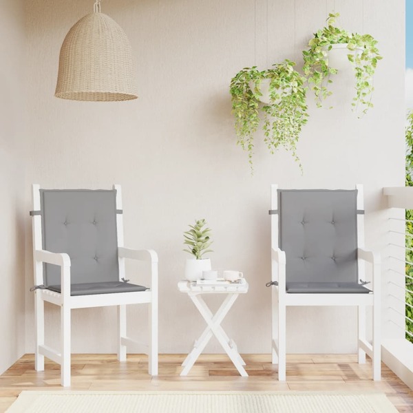 Garden Chair Cushions 2 pcs Grey 100x50x3 cm