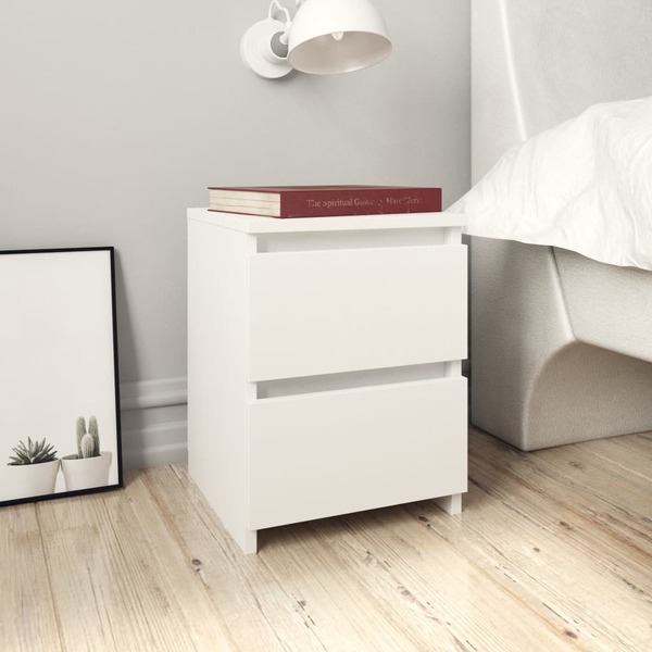 Bedside Cabinets 2 pcs White 30x30x40 cm Chipboard