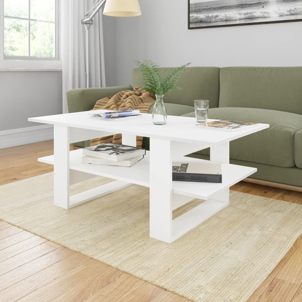 Coffee Table White 110x55x42 cm Chipboard
