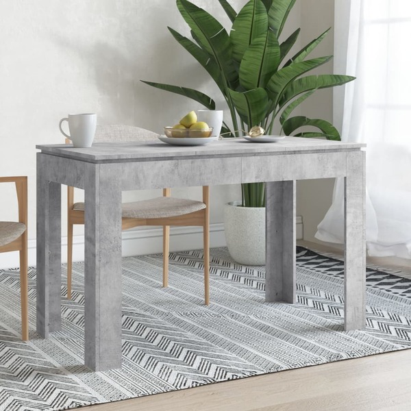 Dining Table Concrete Grey 120x60x76 cm Chipboard