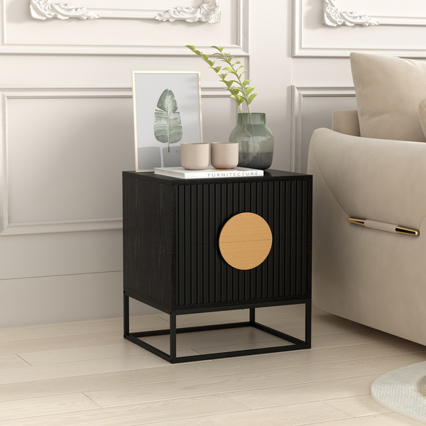 Black Bedside Table with 2 Convenient Drawers Afterpay Zippay zipMoney