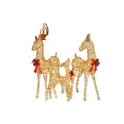 Set of 3 Outdoor Christmas Reindeer Set with Lights 