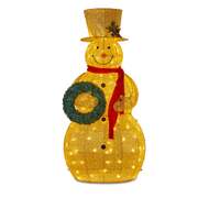 150cm Gold Outdoor Christmas Snowman with Lights