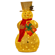 Gold Christmas Snowman with Lights  120cm