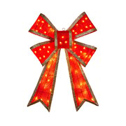 Christmas Bow Display with Lights Red 110cm