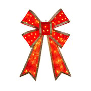 Christmas Bow Display with Lights Red 110cm
