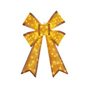 Christmas Bow Display with Lights Gold 110cm
