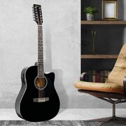 12-String Acoustic Guitar with EQ - Black