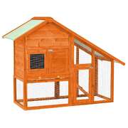 Rabbit Hutch Solid Firwood 140x63x120cm Outdoor Pet Cage