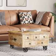 Wood Coffee Table Rough Mango 70x70x40cm
