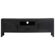 Tv Cabinet Black Wood 118x30x40cm