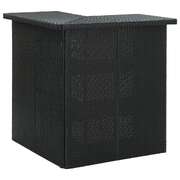 Corner Bar Table Black 100x50x105cm Poly Rattan Outdoor Patio Furniture