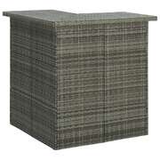Outdoor Grey Corner Bar Table Poly Rattan 100x50x105cm Patio