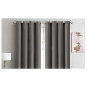 2x Charcoal Blockout Curtain Set Triple Layer Eyelet Window 240x230cm
