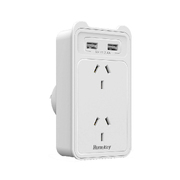 2 Outlet Surge Protected Powerboard With Dual Usb Charging Ports