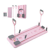 Pilates Reformer Board Foldable Multi Functional Exercise Trainer Pink