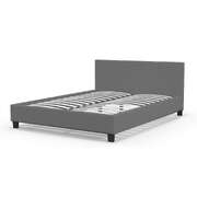 Sienna Luxury Upholstered Bed Frame with Headboard Grey Single