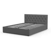 Luxury Gas Lift Storage Bed with Upholstered Headboard Base - Single