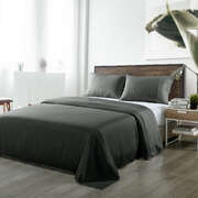 Comfort Blended Bamboo Sheet Set Charcoal King Size Bedding Set