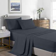 Comfort Bamboo Cooling 2000TC Sheet Set Single Charcoal