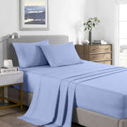 Comfort Bamboo Cooling 2000TC Sheet Set Ultra Soft Bedding - King Light Blue