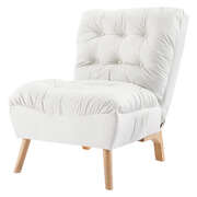 Premium Lounge Accent Chair Sofa Recliner Cream - High Back Support