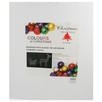 190 LED Solar Powered Lights Reindeer Feeding 70cm x 15cm x 80cm