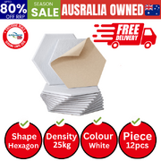 Acoustic Foam 12pcs Soundproof Absorption Panel Adhesive White