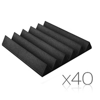 Set of 40 Studio Wedge Acoustic Foam Black 30 x 30cm