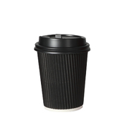 50 Pcs 16oz Disposable Takeaway Coffee Paper Cups Triple Wall Take Away w Lids