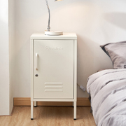 Bedside Table Metal Cabinet - MINI White