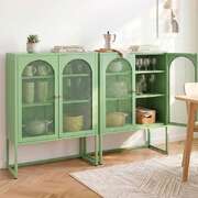 Green Steel Buffet Sideboard Set of 2 | EXTG