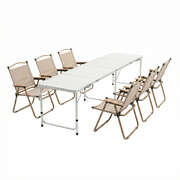 7pc Camping Table Chair Set Outdoor Folding Aluminium Portable Picnic