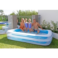 Giant Blue Rectangular Inflatable Family Pool 305 x 183 x 56cm