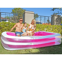 Giant Pink Rectangular Inflatable Family Pool 305 x 183 x 56cm
