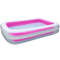 Large Pink Rectangular Inflatable Family Pool 262 x 175 x 51cm