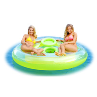 Green Inflatable Pool Float Tropical Floating Island with Drinks Cooler  213cm