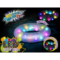 Inflatable Pool Float Swim Ring with LED Lights 91cm  