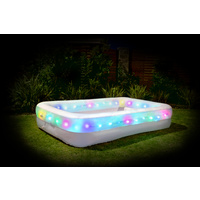 Inflatable Rectangular Pool  with LED Lights 200 x 150 x 50cm 