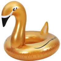 Inflatable Pool Float Swan Swim Ring Rose Gold 114 x 107 x 103cm