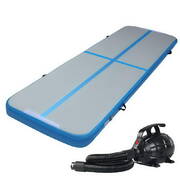 Everfit GoFun 3X1M Inflatable Air Track Mat with Pump Tumbling Gymnastics Blue