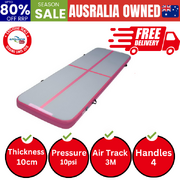 3M X 1M Air Track Mat Gymnastic Tumbling Pink And Grey