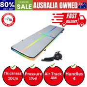 4M Air Track Gymnastics Tumbling Exercise Mat Inflatable Mats + Pump