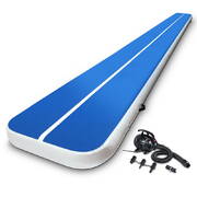 Everfit 7X1M Inflatable Air Track Mat 20CM Thick with Pump Tumbling Gymnastics Blue