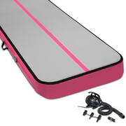 Everfit 8MX1M Airtrack Inflatable Air Track Tumbling Mat with Pump Gymnastics Pink