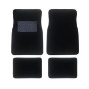 4 Pcs Carpet Car Floor Mats Front Rear Charcoal Black Universal Fit Textile